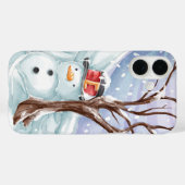 Snowman en Winterlandschap Case-Mate iPhone Case (Achterkant (horizontaal))