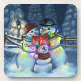 Snowman en zijn familie bier onderzetter