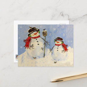 Snowman en Zoon Card Briefkaart
