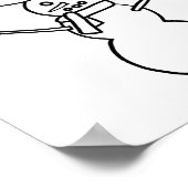 Snowman et Arbres de Noël Poster (Coin)