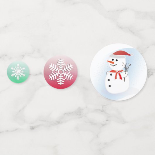Snowman et Snowflakes Noël Fêtes Confetti (Derrière)