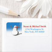 Snowman Étiquette de adresse de Noël (En situation)