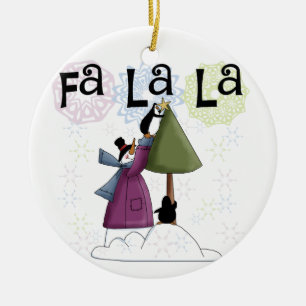 Snowman Fa La La La Kerstkeepomwille Ornament
