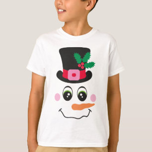 Snowman Face avec T-shirt Casquette pour enfants