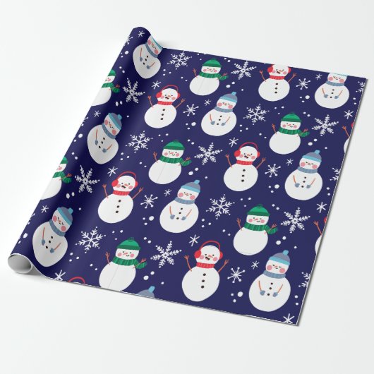 Snowman Face Background  Gift Cadeaupapier (Uitgerold)