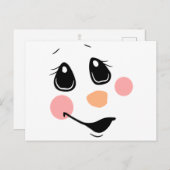 Snowman Face Briefkaart (Voorkant / Achterkant)