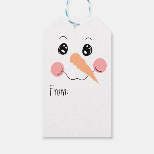 Snowman Face Cadeaulabel (Achterkant)
