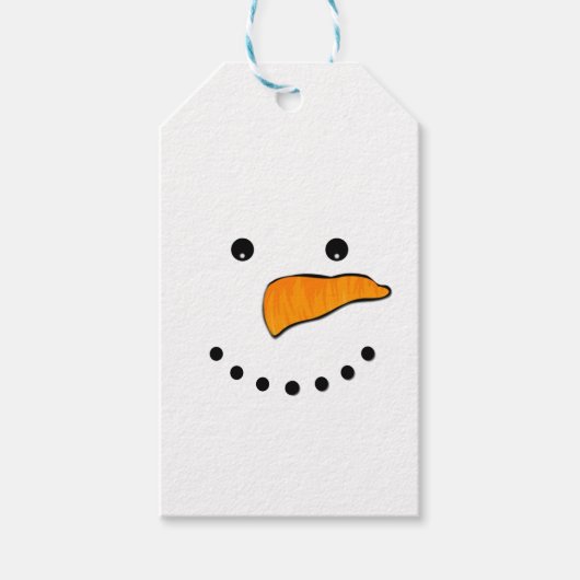 Snowman Face Cadeaulabel (Voorkant)