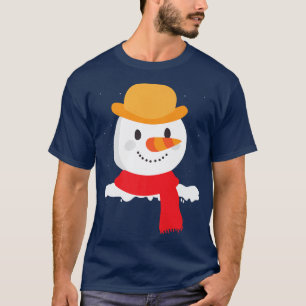 Snowman Face Carrot Nose Funny Snow Man Wi glimlac T-shirt