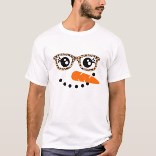 Snowman Face Carrot Nose Kerstwinter Cosplay T-shirt