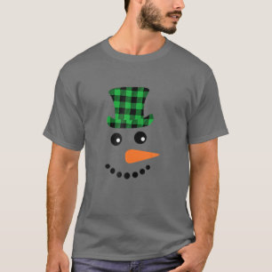 Snowman Face Carrot Nose Kerstwinter Pset Sa T-shirt