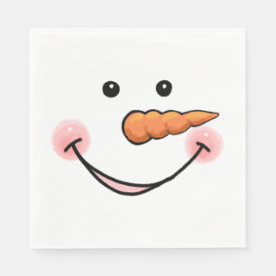 Snowman Face Carrot Nose Napkin Servet