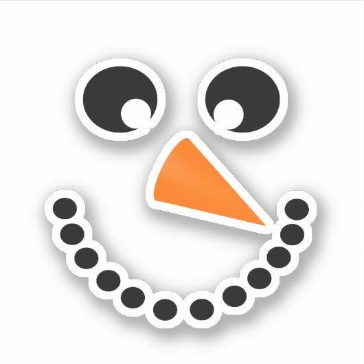Snowman Face Christmas Sticker (Voorkant)