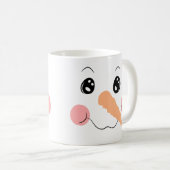Snowman Face Grosse Mug Café (Devant droit)