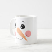 Snowman Face Grosse Mug Café (Devant gauche)