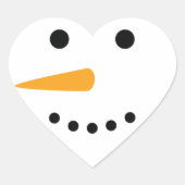 Snowman Face Hart Sticker (Voorkant)