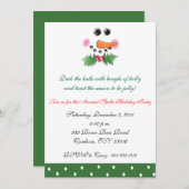 Snowman Face Holiday Uitnodiging (Voorkant / Achterkant)