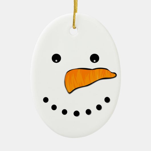 Snowman Face Keramisch Ornament (Voorkant)