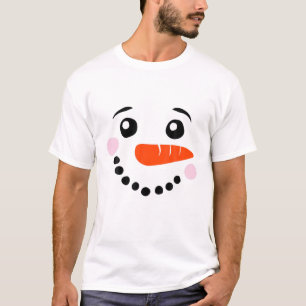 Snowman Face Kerstmis Funny Santa Claus Xmas T-shirt