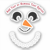 Snowman Face Kerstmis Sticker (Voorkant)