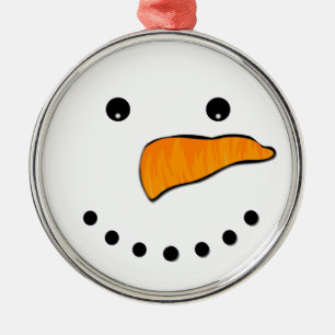 Snowman Face Metalen Ornament