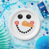 Snowman Face Papieren Bordje (Feest)