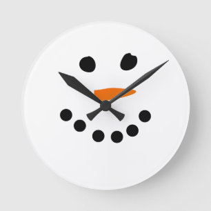 Snowman Face Ronde Klok