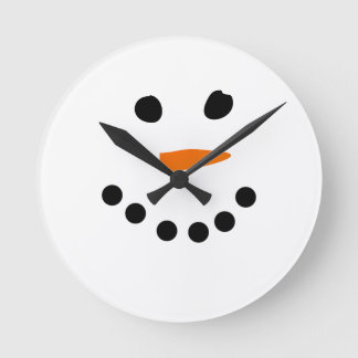 Snowman Face Ronde Klok