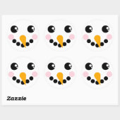 Snowman Face Ronde Sticker (Vel)