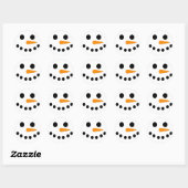 Snowman Face Ronde Sticker (Vel)