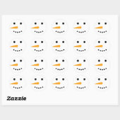 Snowman Face Ronde Sticker (Vel)