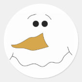 Snowman Face Ronde Sticker (Voorkant)