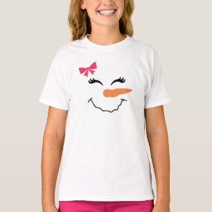 Snowman Face Smile Avec T-shirt Ruban pour enfants