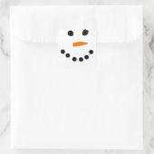 Snowman Face Vierkante Sticker (Tas)