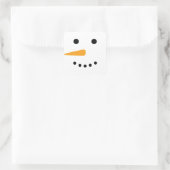 Snowman Face Vierkante Sticker (Tas)