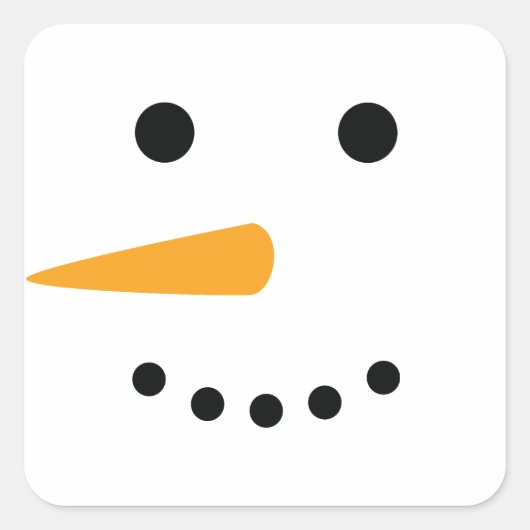 Snowman Face Vierkante Sticker (Voorkant)