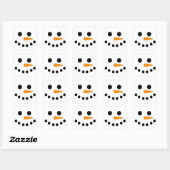 Snowman Face Vierkante Sticker (Vel)