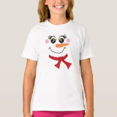 Snowman Face with Shawl T-Shirt for Kids (Voorkant)