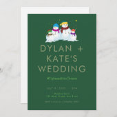 Snowman Faire-part de mariage (Devant / Derrière)