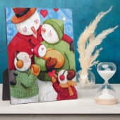Snowman Familie Fotoplaat (Zijkant)