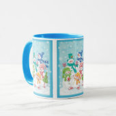 Snowman-familie in de sneeuw mok (Voorkant links)