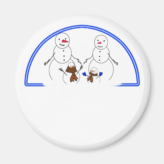 Snowman Familie Magneet (Voorkant)