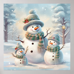 Snowman Familie Poster