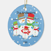 Snowman Familie van 5 kerstversiering CUTE Keramisch Ornament (Links)