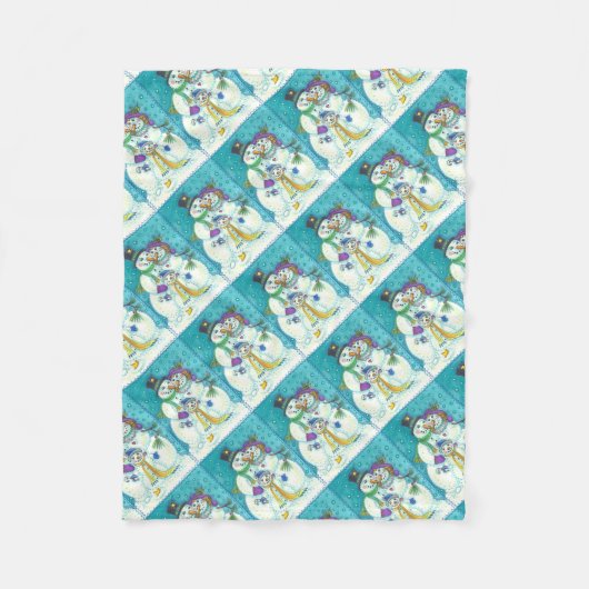 SNOWMAN FAMILY CHRISTMAS FLEECE BLANKET (Voorkant)