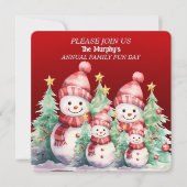 Snowman Family Fun Day Uitnodigingen (Voorkant)