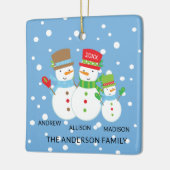 Snowman Family of 3 Christmas Ornament (Links)