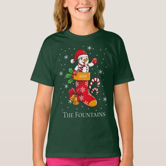 Snowman Family Snowflakes op kerstmis T-shirt (Voorkant)