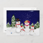 Snowman Family Winter Briefkaart (Voorkant / Achterkant)