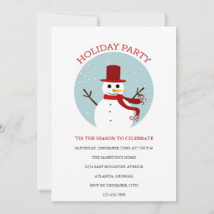 Snowman Fête/Fête de Noël Invitation